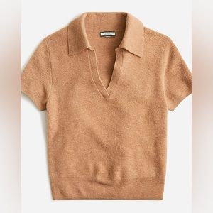 100% Cashmere J. Crew Collared Short-Sleeve Sweater